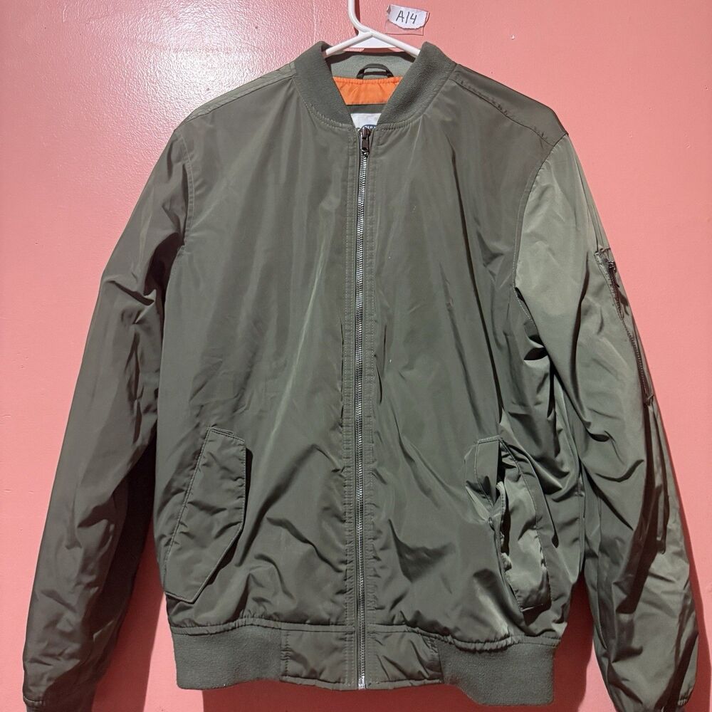 Old Navy Womens Jacket S Small Dark Green Full Zip Pockets Outerwear Winter